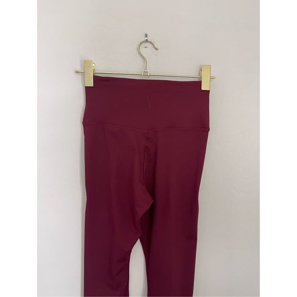 NIKE Yoga Dri-FIT lurex tape 7/8 high-waisted leggings in burgundy Size Small - Picture 5 of 6